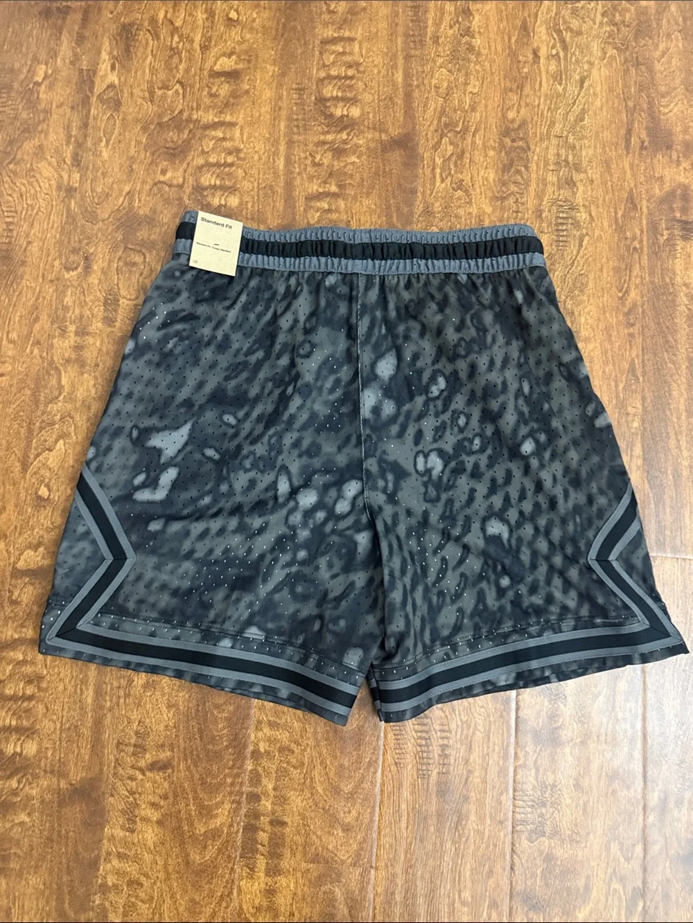 Jordan Men's Black and Gray Athletic Mesh Shorts